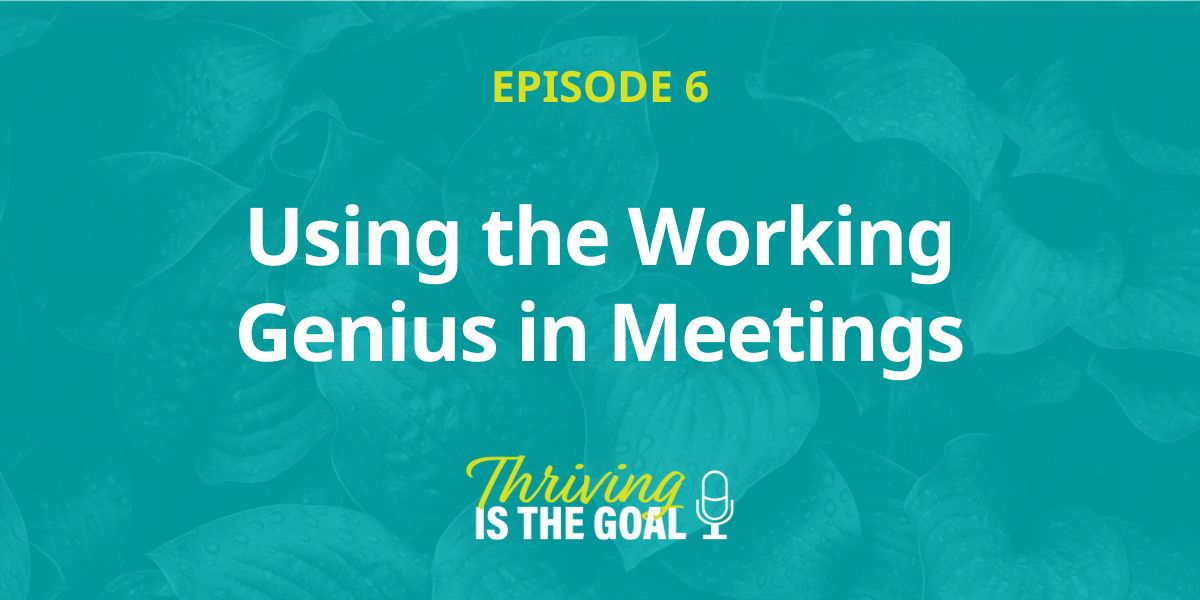 Featured image for “Episode 06: Using the Working Genius in Meetings”